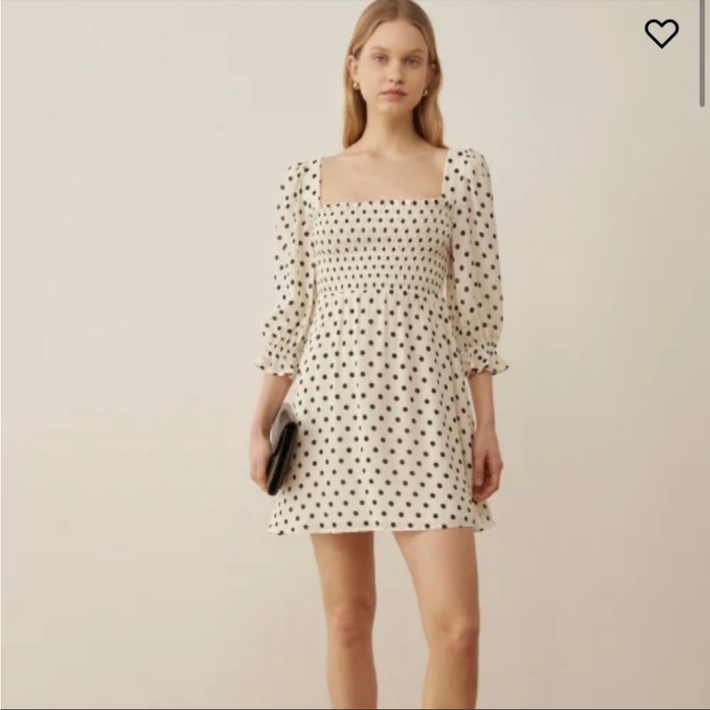 NWOT Reformation Zaria Dress Portofino Small Polka Dot